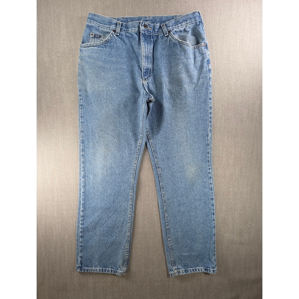 Lee Regular Fit Jeans Mens 34x30 Light Blue Denim Straight Leg Pants